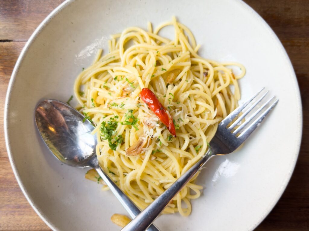 ゆずこしょうペペロンチーノパスタ